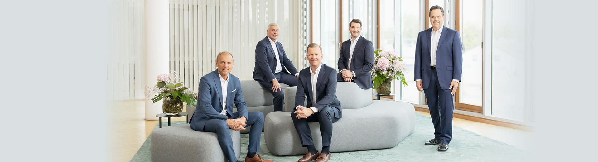 Die Geschaeftsfuehrung der PARI-Unternehmensgruppe – Arne W. Dirks, Jürgen Müller, Dr. Frank Bredl, Dr. Stefan Seemann, Geoff A. Hunziker