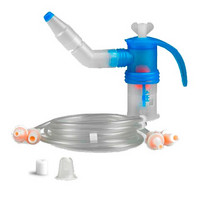 Produktabbildung – Die Abbildung zeigt das PARI LC SPRINT SINUS Year Pack bestehend aus dem PARI LC SPRINT SINUS Vernebler, PARI SINUS Schlauchsystem, Filter und Nasenstöpsel.