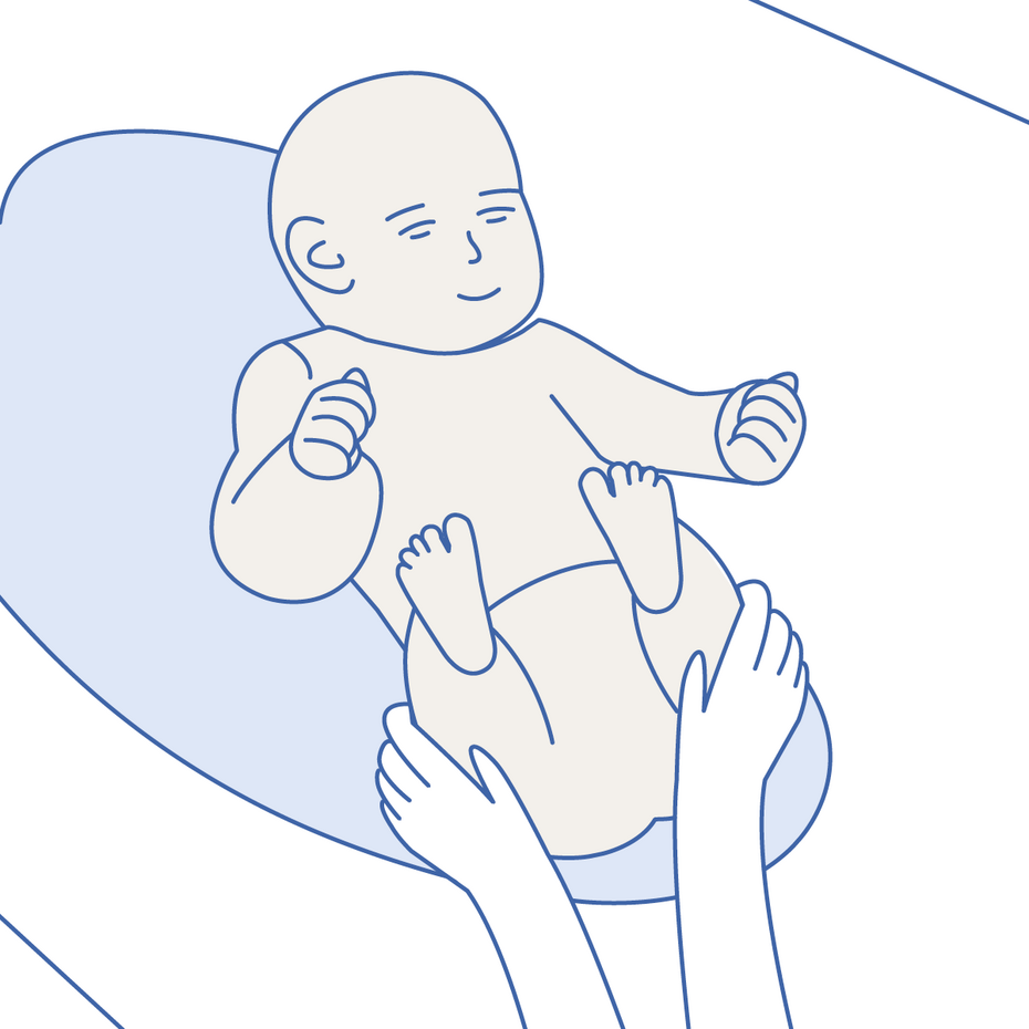 Grafik: Atemphysiotherapie mit Babys – Abschluss / Entspannung