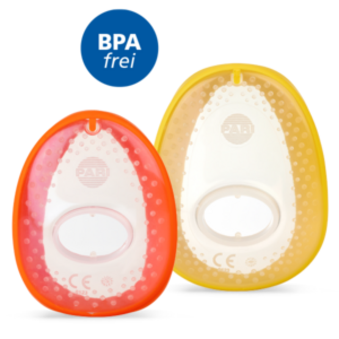 Produktcollage bestehend aus der VORTEX Babymaske links und der VORTEX Kindermaske rechts.