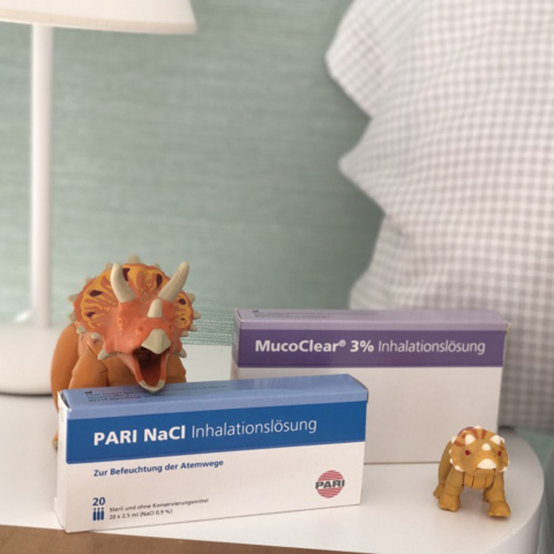 Die 3-prozentige PARI Inhalationslösung und die PARI NaCl Inhalationslösung stehen für die Inhalation bereit 