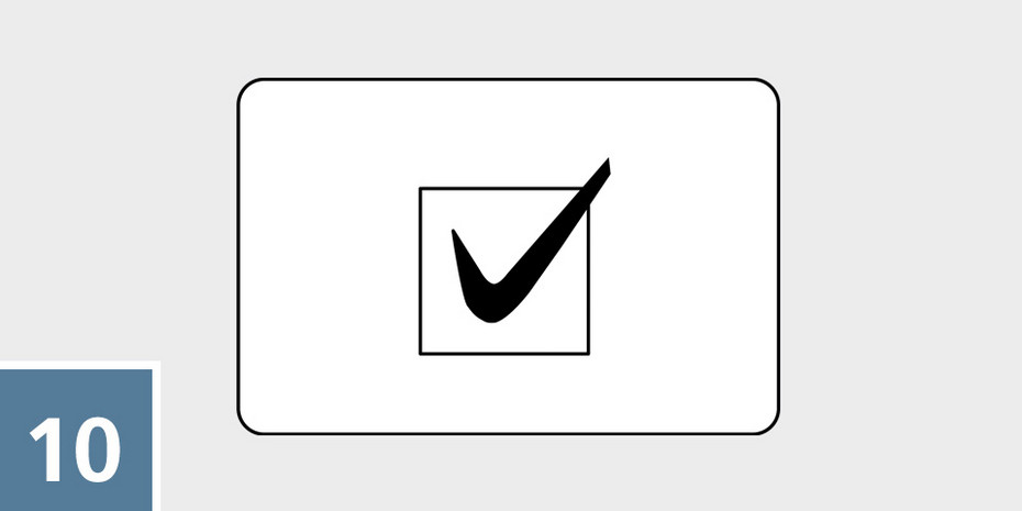 Illustration mit der Ziffer 10 zeigt ein Rechteck mit einem Häkchen, das das Ende der Inhalation markiert.