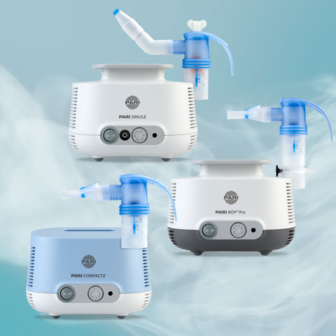 PARI offers specially optimised devices and solutions for inhalation