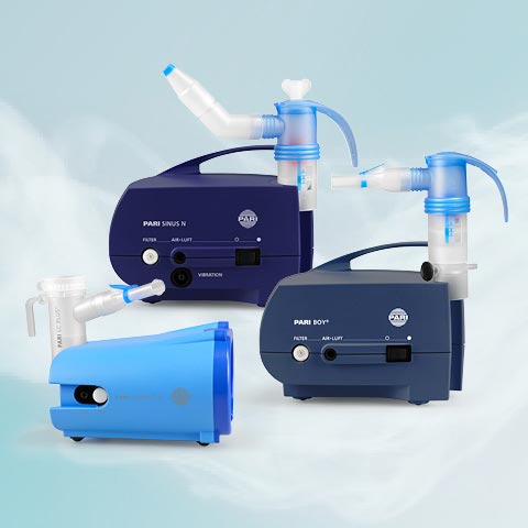 PARI offers specially optimised devices and solutions for inhalation