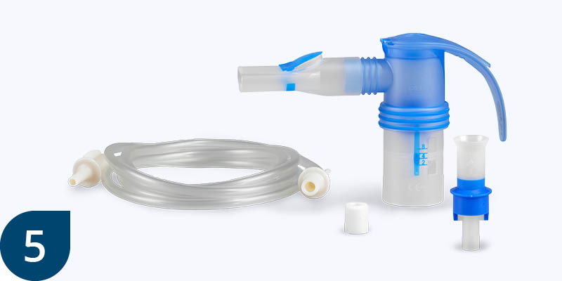 You should replace the nebuliser, the connection tube and the air filter at least once a year