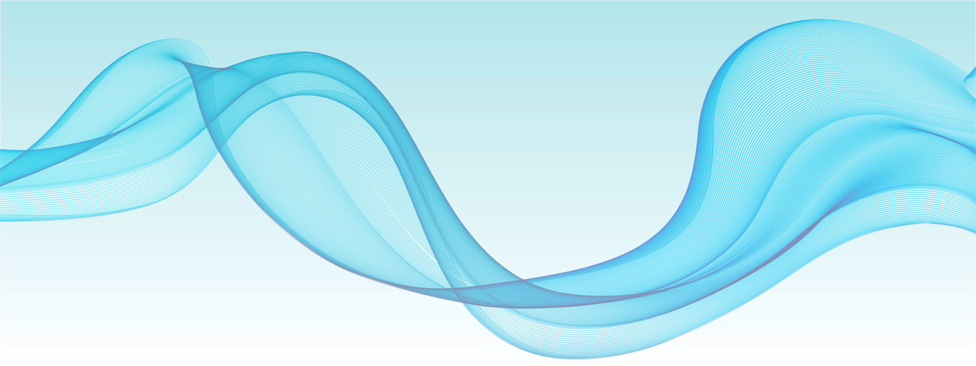 Abstrakte Grafik mit geschwungenen, transparenten blauen Linien auf einem hellblauen Hintergrund, die eine sanfte Luftbewegung symbolisieren.