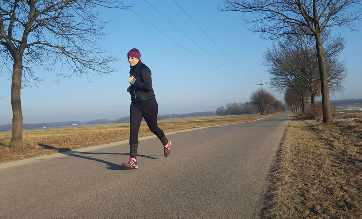 Christine Braune bei einem ihrer Lauftrainings - natürlich an der frischen Luft 