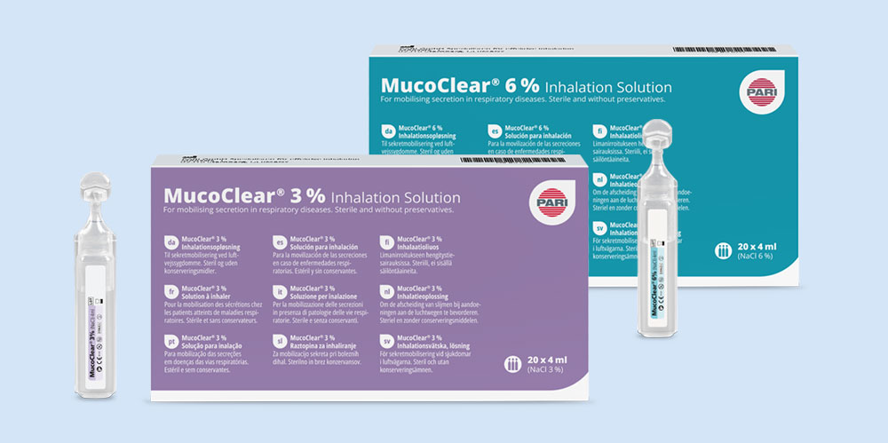 MucoClear 3% y 6% Solución salina hipertónica