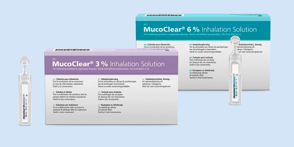 MucoClear 3% y 6% Solución salina hipertónica