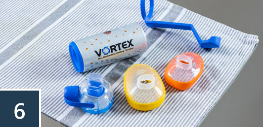 Air dry the VORTEX and all accessories at room temperature