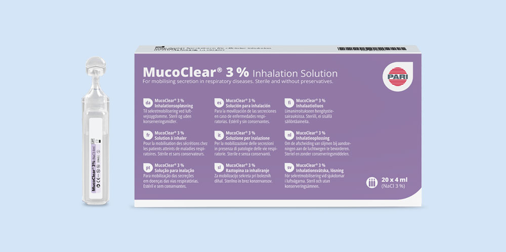 Packaging - MucoClear 3% Inhalation Solution