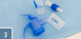 After cleaning and/or disinfection, place the parts of your nebuliser on a dry, lint-free cloth to dry