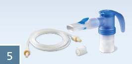 You should replace the nebuliser, the connection tube and the air filter at least once a year