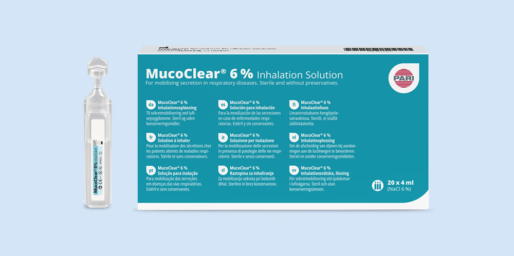 Packaging - MucoClear 6% Inhalation Solution
