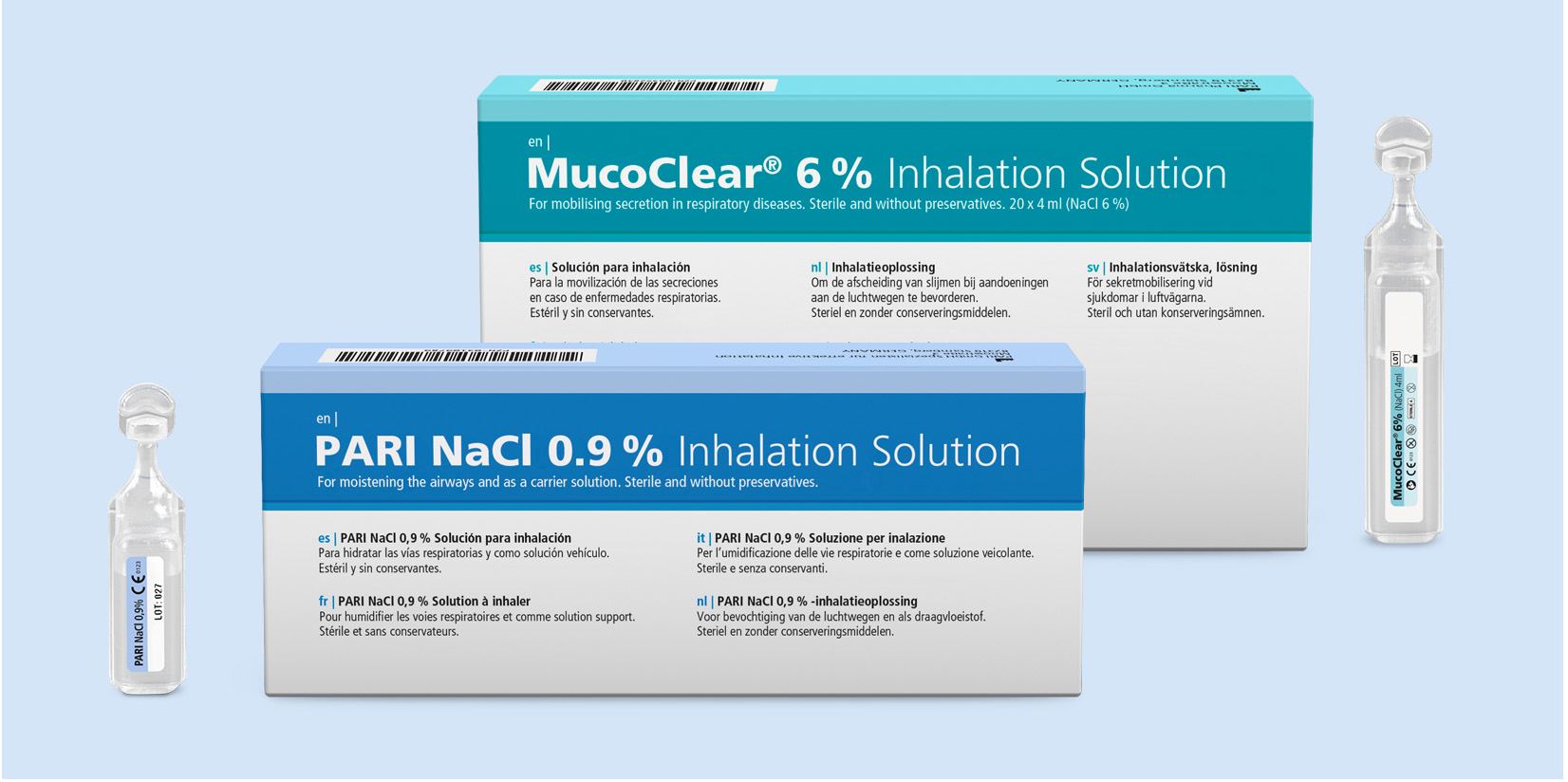 MucoClear and NaCl Product collage