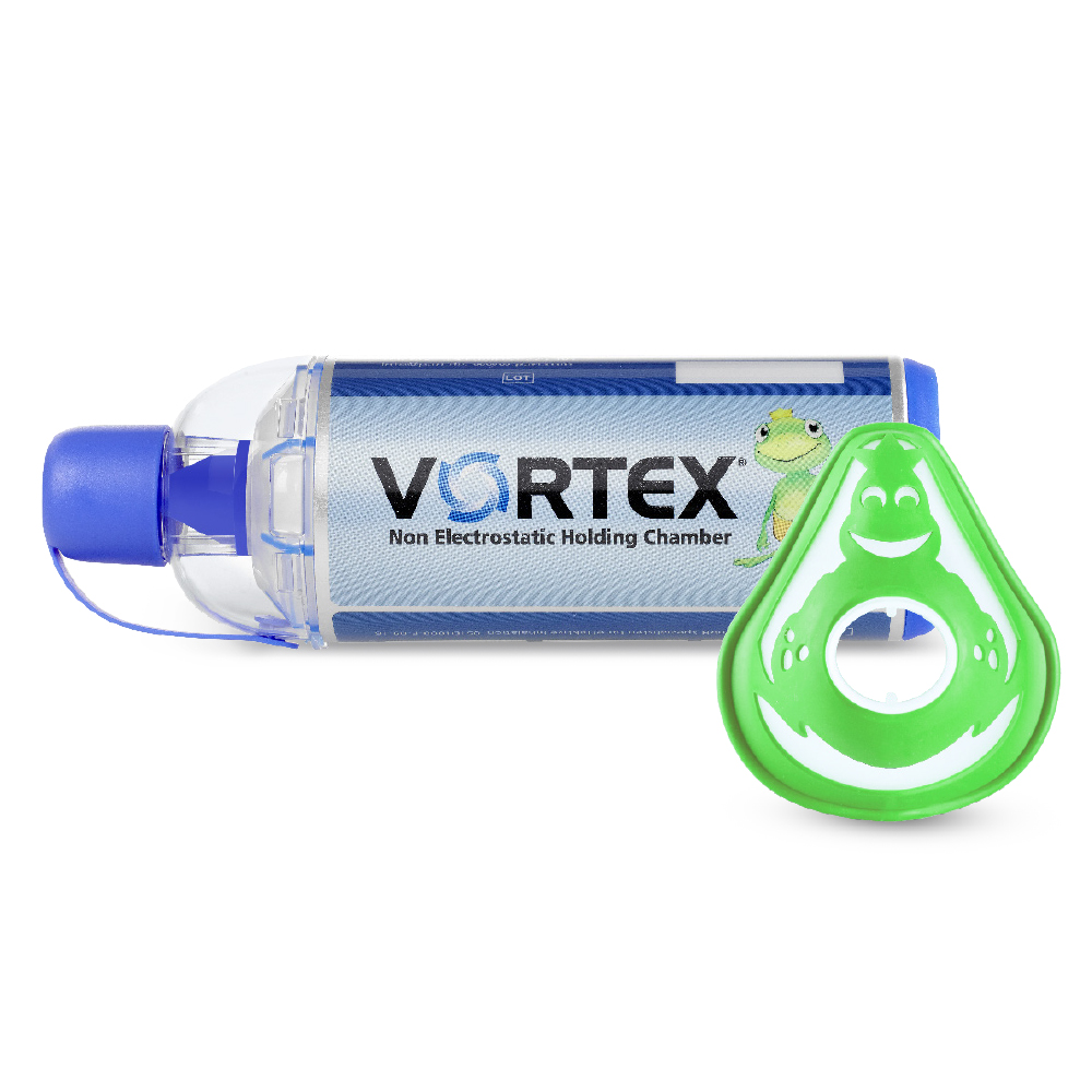 VORTEX® Holding Chamber with Frog Child Pediatric Mask